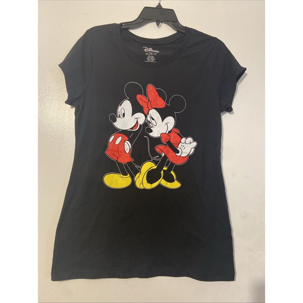 Disney Mickey & Minnie Mouse T-Shirt Black Graphic Tee Women’s Size XL NWOT